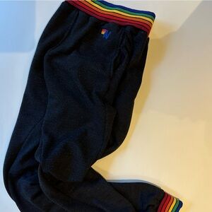 Aviator Nation rainbow rib women's pocket sweatpants (XL, Black)